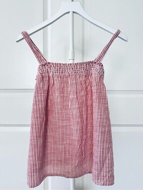 Women’s Old Navy Sleeveless Red & White Striped Top Size M